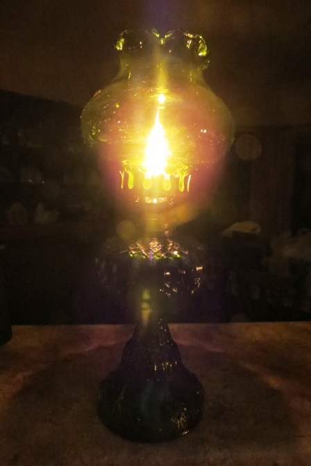The gentle golden aura of the kerosene lamp was a welcome change to harsh, electric lighting.
