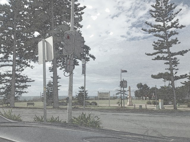 A pencil sketched corner.