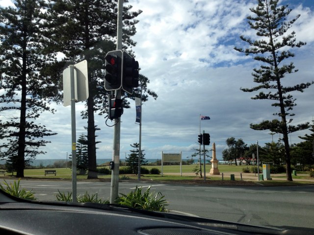 On the corner of MacLean Street and Marine Parade.